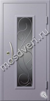 Металлическая дверь со стеклом и решеткой - купить от производителя Мосдвери Металлическая дверь со стеклом и решеткой